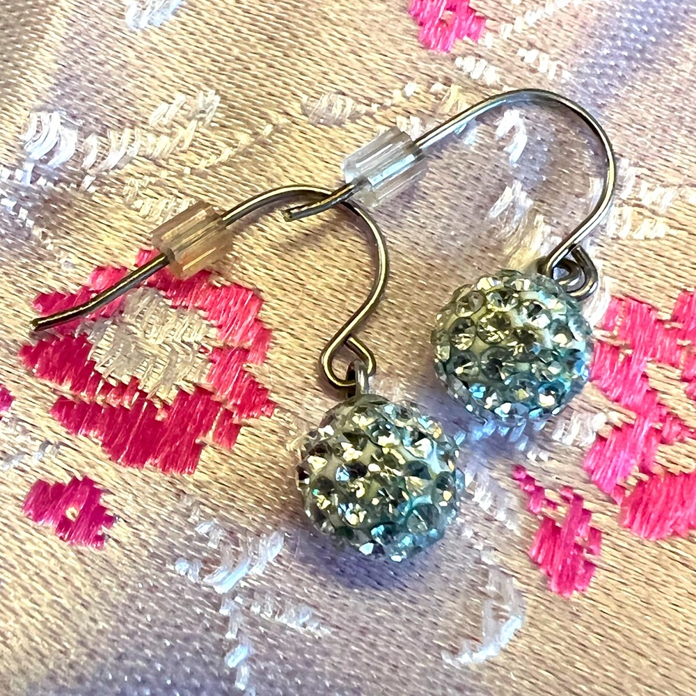 4/$25 Sterling silver ball earrings covered in gemstones